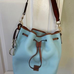 Gorgeous NWT Dooney & Burk lt blue bucket bag